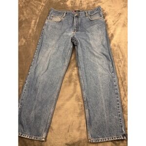 Chaps Mens Straight Leg Denim Jeans Medium Wash Blue 100% Cotton 38x30